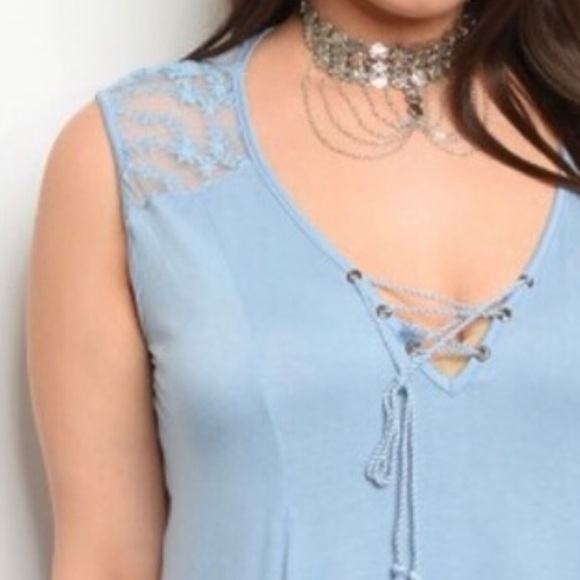 ➕Baby Blue Loose fitting tank - Picture 5 of 5